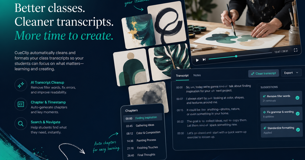 CueClip for Skillshare instructors