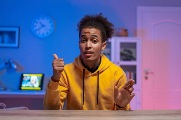 YouTuber recording in front of a camera